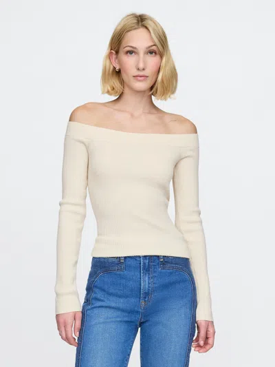 Gap Off-shoulder Sweater Top In Chino Beige