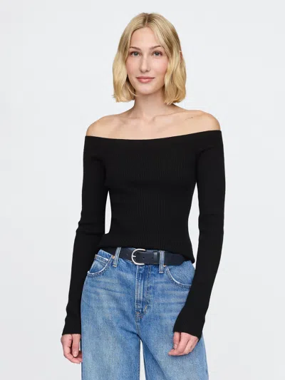 Gap Off-shoulder Sweater Top In Ivory Beige Frost