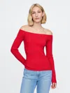Gap Off-shoulder Sweater Top In Modern Red