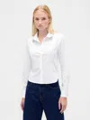 Gap Organic Cotton Fitted Crop Shirt In White