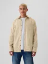 Gap Organic Cotton Flannel Shirt In Khaki