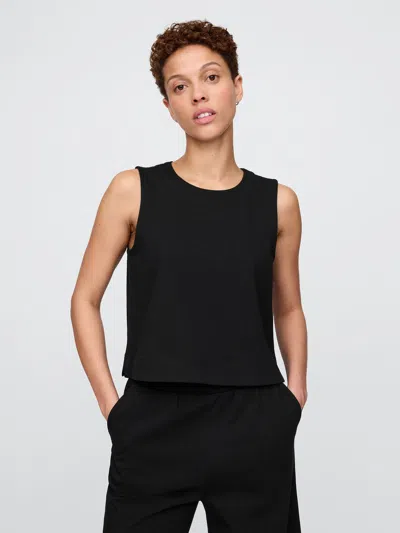 Gap Organic Cotton Heavyweight Cropped Shell Tank Top In Black