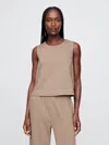 Gap Organic Cotton Heavyweight Cropped Shell Tank Top In Mountain Trail Brown