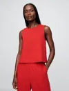 Gap Organic Cotton Heavyweight Cropped Shell Tank Top In Tomato Sauce Red