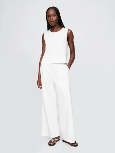 Gap Organic Cotton Heavyweight Cropped Wide-leg Pants In Optic White