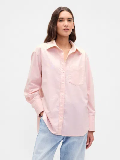 Gap Organic Cotton Oxford Big Shirt In Pink