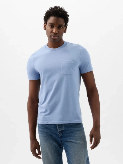 Gap Organic Cotton Pocket T-shirt In Distant Blue