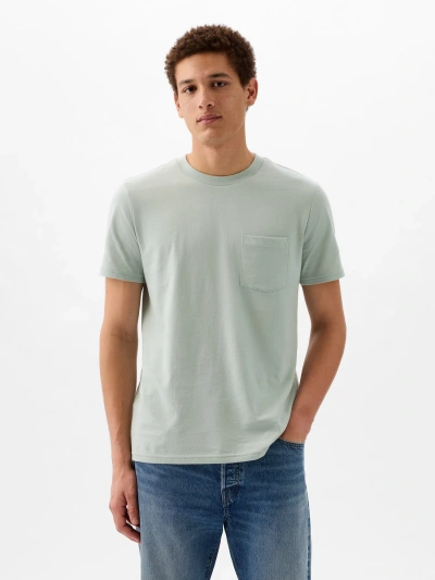 Gap Organic Cotton Pocket T-shirt In Frothy Aqua