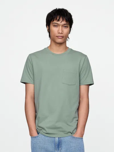 Gap Organic Cotton Pocket T-shirt In Gasoline Green