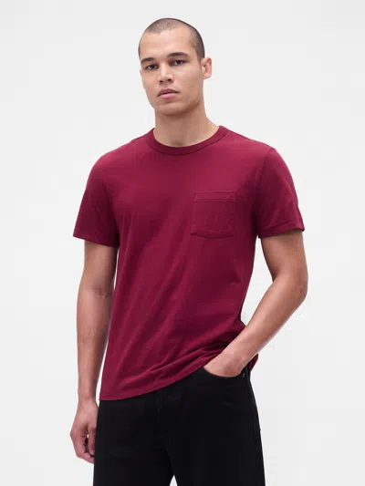 Gap Organic Cotton Pocket T-shirt In Red