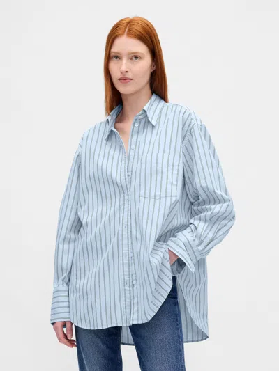 Gap Organic Cotton Poplin Big Shirt In Blue