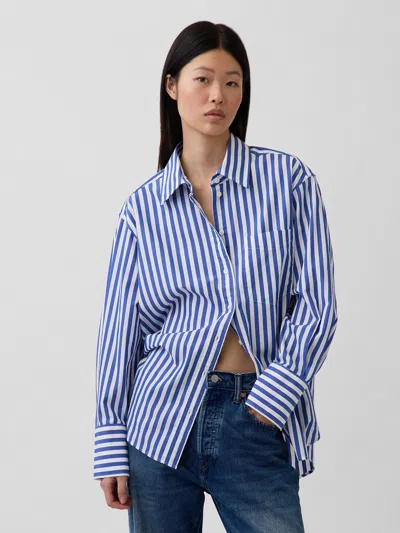 Gap Organic Cotton Poplin Big Shirt In Blue