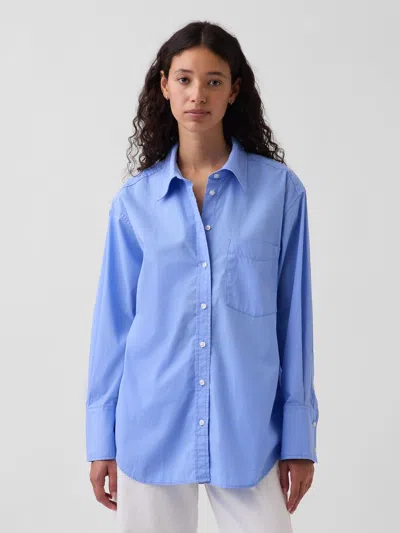 Gap Organic Cotton Poplin Big Shirt In Blue