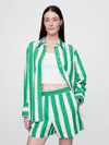 Gap Organic Cotton Poplin Big Shirt In Green Stripe