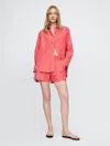 Gap Organic Cotton Poplin Boxer Shorts In Pink And Red Stripe