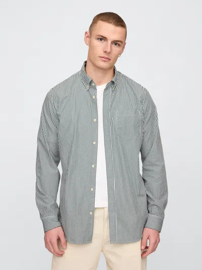 Gap Organic Cotton Poplin Classic Shirt In Green Stripe