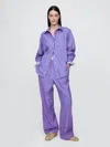 Gap Organic Cotton Poplin Easy Wide-leg Pants In Pink And Blue Stripe