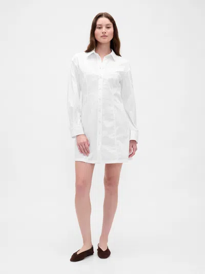 Gap Organic Cotton Poplin Mini Shirtdress In White