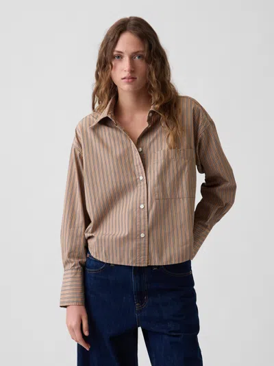 Gap Organic Cotton Poplin Oversized Crop Shirt