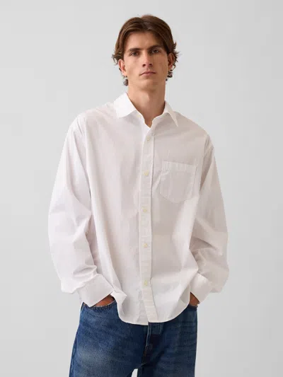 Gap Organic Cotton Poplin Relaxed Shirt In Optic White