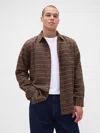 Gap Organic Cotton Relaxed Flannel Shirt In Brown