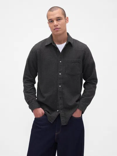 Gap Organic Cotton Relaxed Flannel Shirt In Gray
