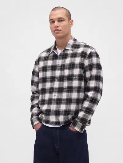 Gap Organic Cotton Relaxed Flannel Shirt In Gray