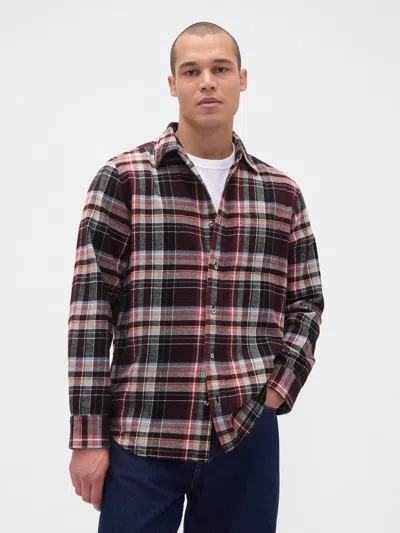 Gap Organic Cotton Relaxed Flannel Shirt In Multi