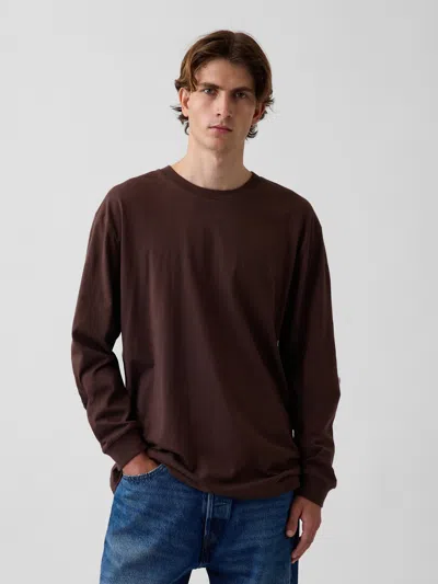 Gap Organic Cotton T-shirt In Dark Brown