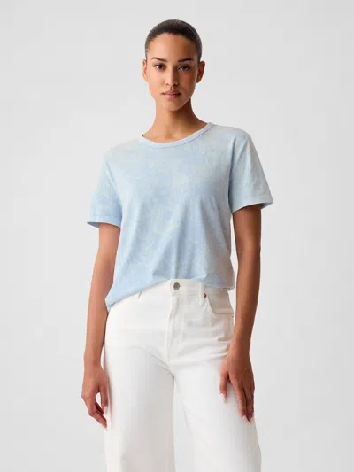 Gap Organic Cotton Vintage Crewneck T-shirt In Blue Tie Dye