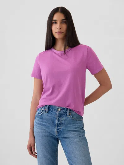 Gap Organic Cotton Vintage Crewneck T-shirt In Cattelya Orchid Purple
