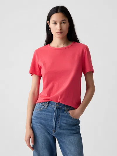 Gap Organic Cotton Vintage Crewneck T-shirt In Slipper Red