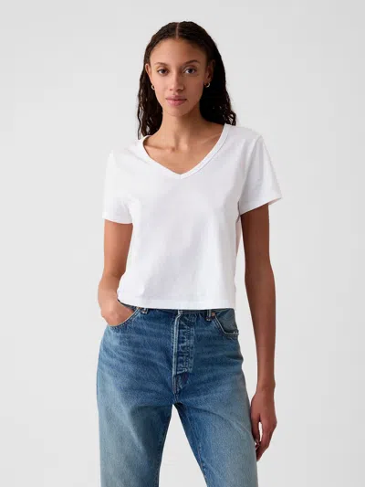 Gap Organic Cotton Vintage Cropped T-shirt In Fresh White
