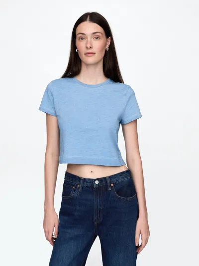 Gap Organic Cotton Vintage Cropped T-shirt In Light Indigo