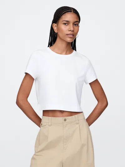 Gap Organic Cotton Vintage Cropped T-shirt In Off White