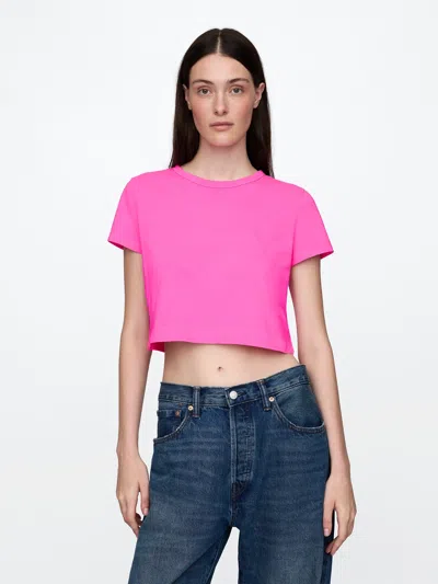 Gap Organic Cotton Vintage Shrunken Cropped T-shirt In Standout Pink
