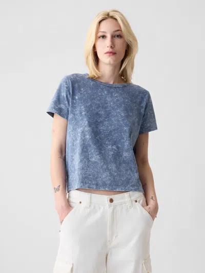 Gap Organic Cotton Vintage Shrunken T-shirt In Blue Indigo Tie Dye