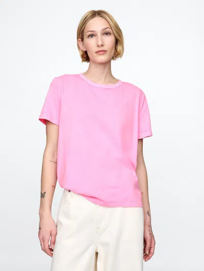Gap Organic Cotton Vintage T-shirt In Parisian Pink