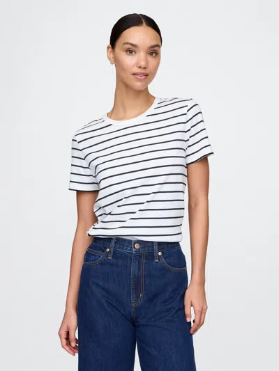 Gap Organic Cotton Vintage T-shirt In White And Black Stripe