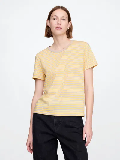 Gap Organic Cotton Vintage T-shirt In Yellow Stripe
