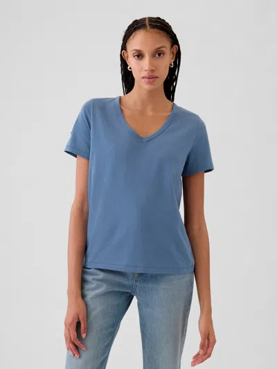 Gap Organic Cotton Vintage V-neck T-shirt In Bainbridge Blue