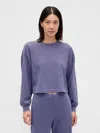 Gap Organic Cotton Vintagesoft Crop Sweatshirt In Purple