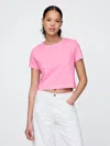 Gap Organic Cotton Vintagesoft Cropped T-shirt In May Pink