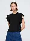 Gap Organic Cotton Vintagesoft Heavyweight Cropped T-shirt In Black