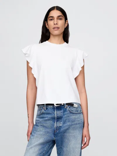 Gap Organic Cotton Vintagesoft Heavyweight Cropped T-shirt In Fresh White