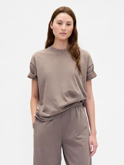 Gap Organic Cotton Vintagesoft Heavyweight T-shirt In Brown