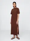 Gap Organic Cotton Vintagesoft Maxi T-shirt Dress In Arrow Brown