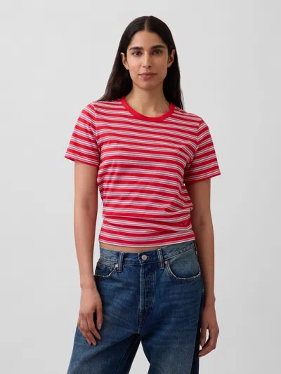 Gap Organic Cotton Vintagesoft T-shirt In Red