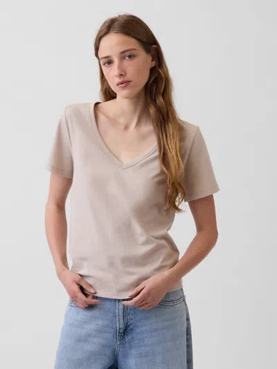 Gap Organic Cotton Vintagesoft V-neck T-shirt In Neutral