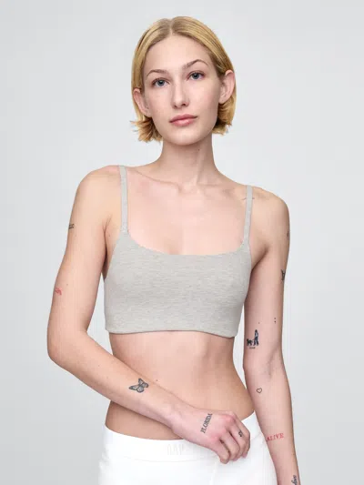 Gap Organic Stretch Cotton Bralette In Light Grey